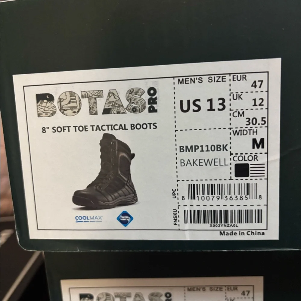 Men's Black Tactical Boots - Picture 2 of 7